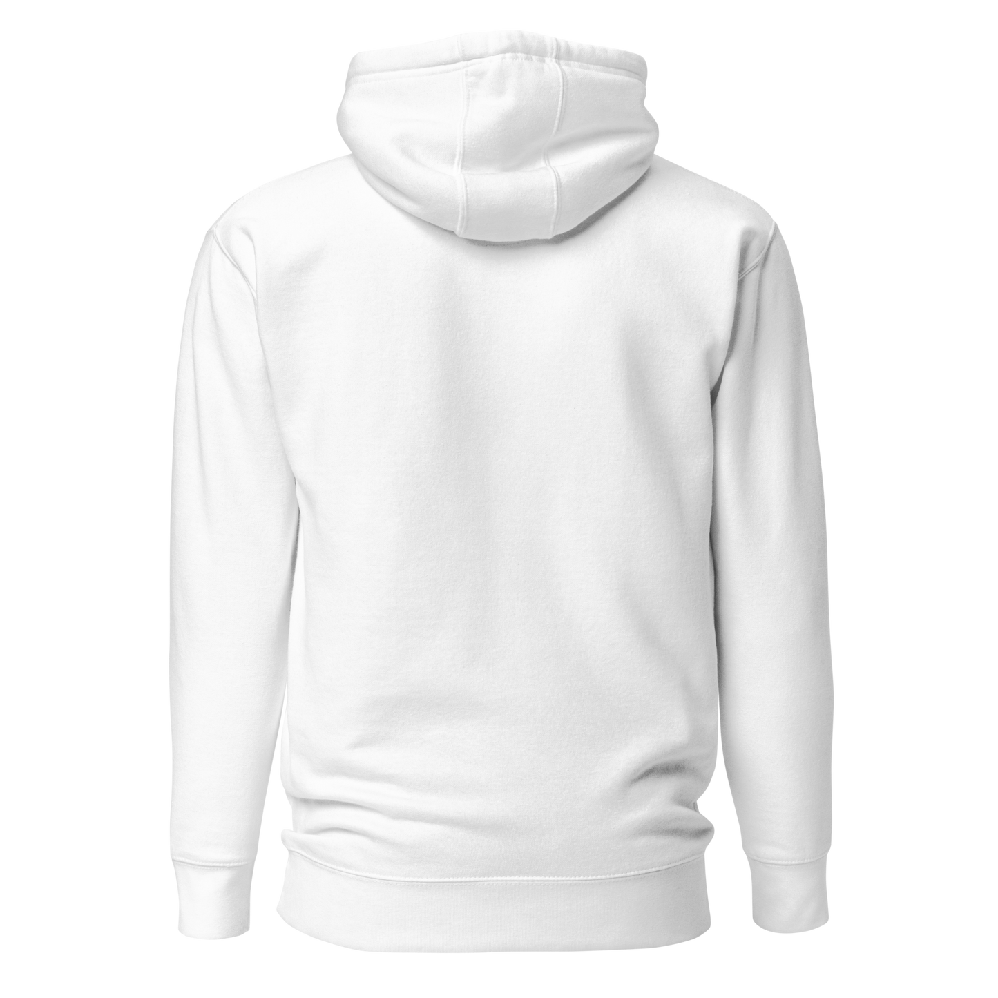 Color: White | Horizon Watch hoodie back view
