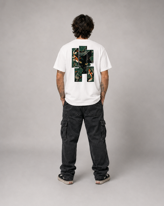 Color: White | Night Garden tee back Model 2