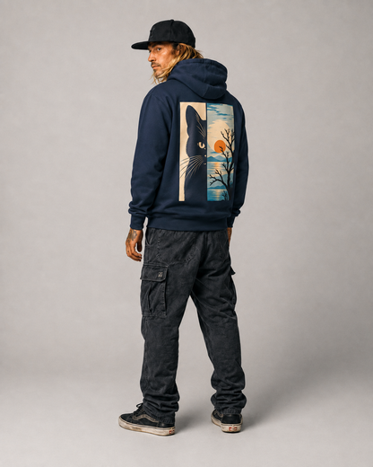 Color: Navy Blazer | Calm hoodie back Model 3