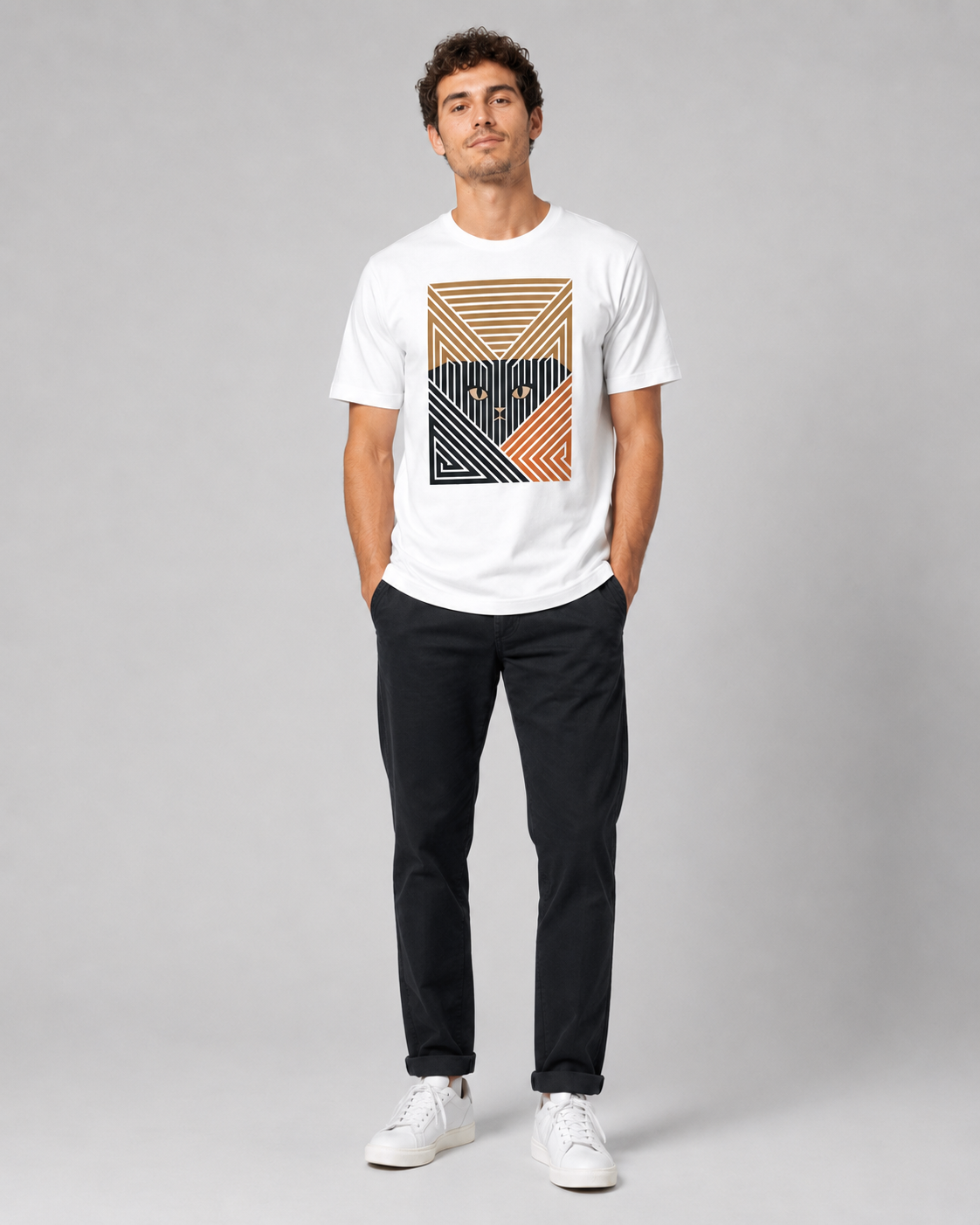 Color: White | Form Study tee front Model 2