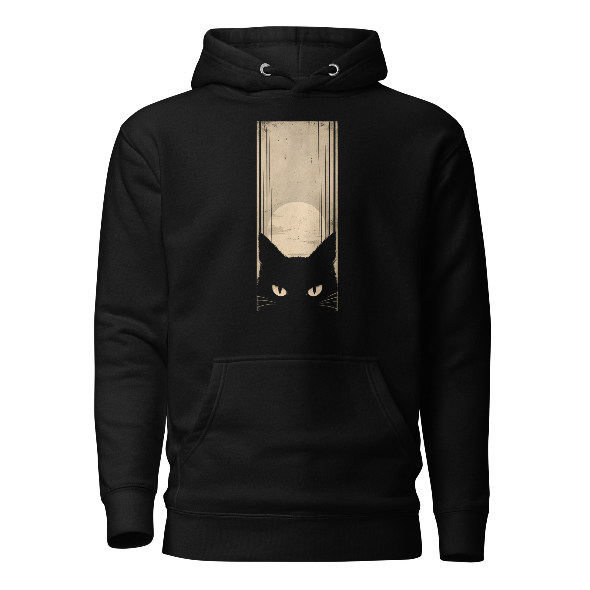 Color: Black | Eye Contact hoodie front artwork