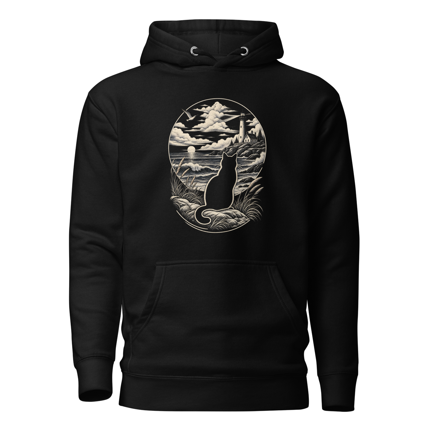 Color: Black | Still Point hoodie front artwork
