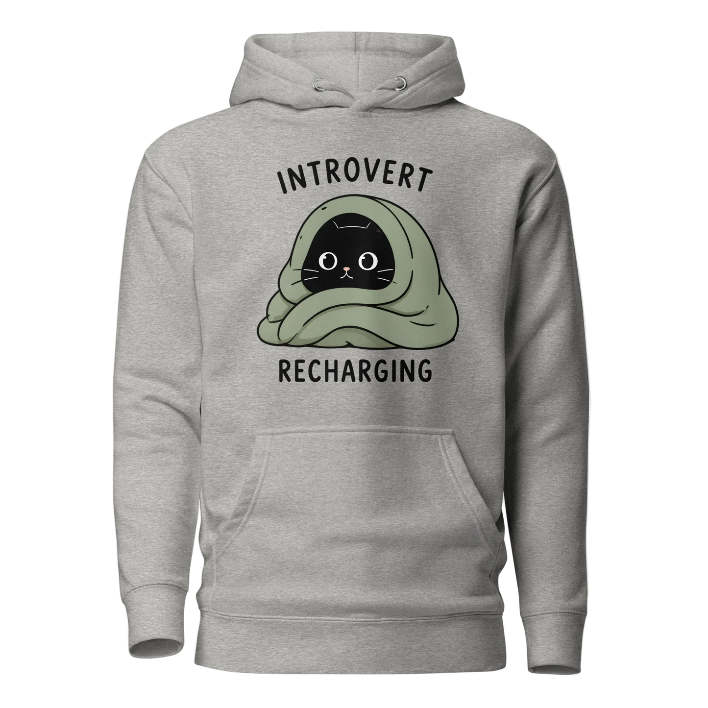 „Introvert Recharging“ džemperis su gobtuvu