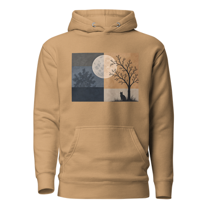 Color: Khaki | Moon Study hoodie front artwork