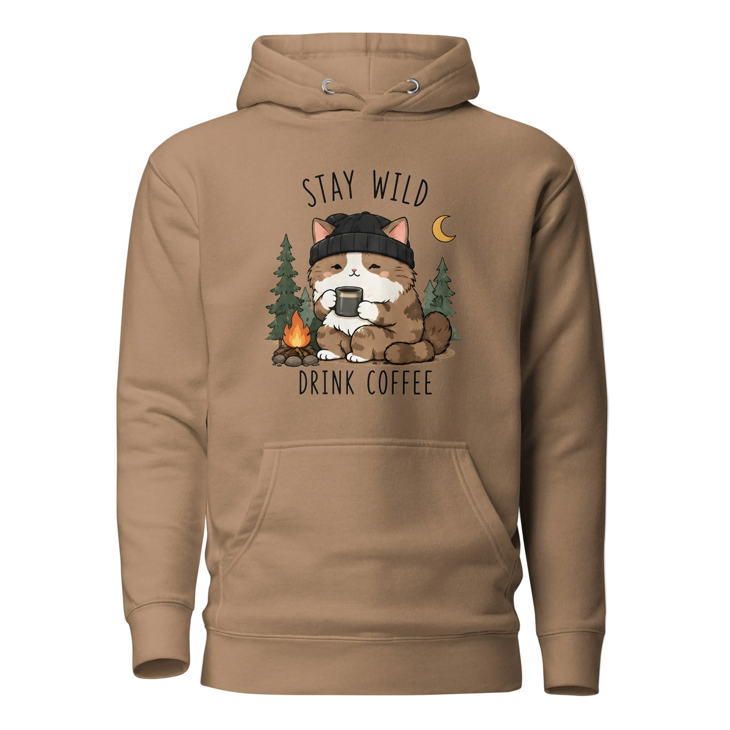 „Stay Wild, Drink Coffee“ džemperis su gobtuvu