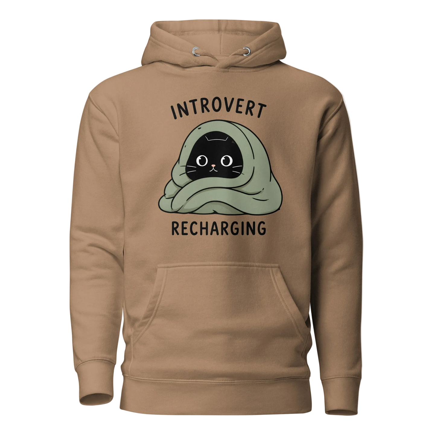 „Introvert Recharging“ džemperis su gobtuvu