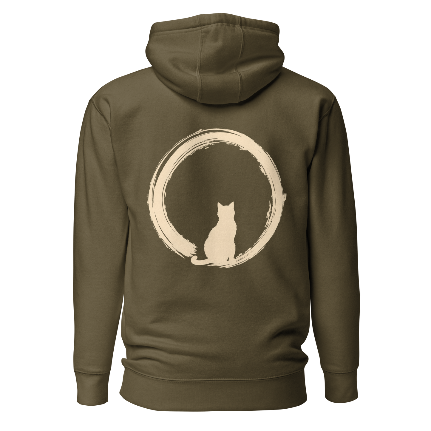 Color: Military Green | Quiet Orbit hoodie back artwork
