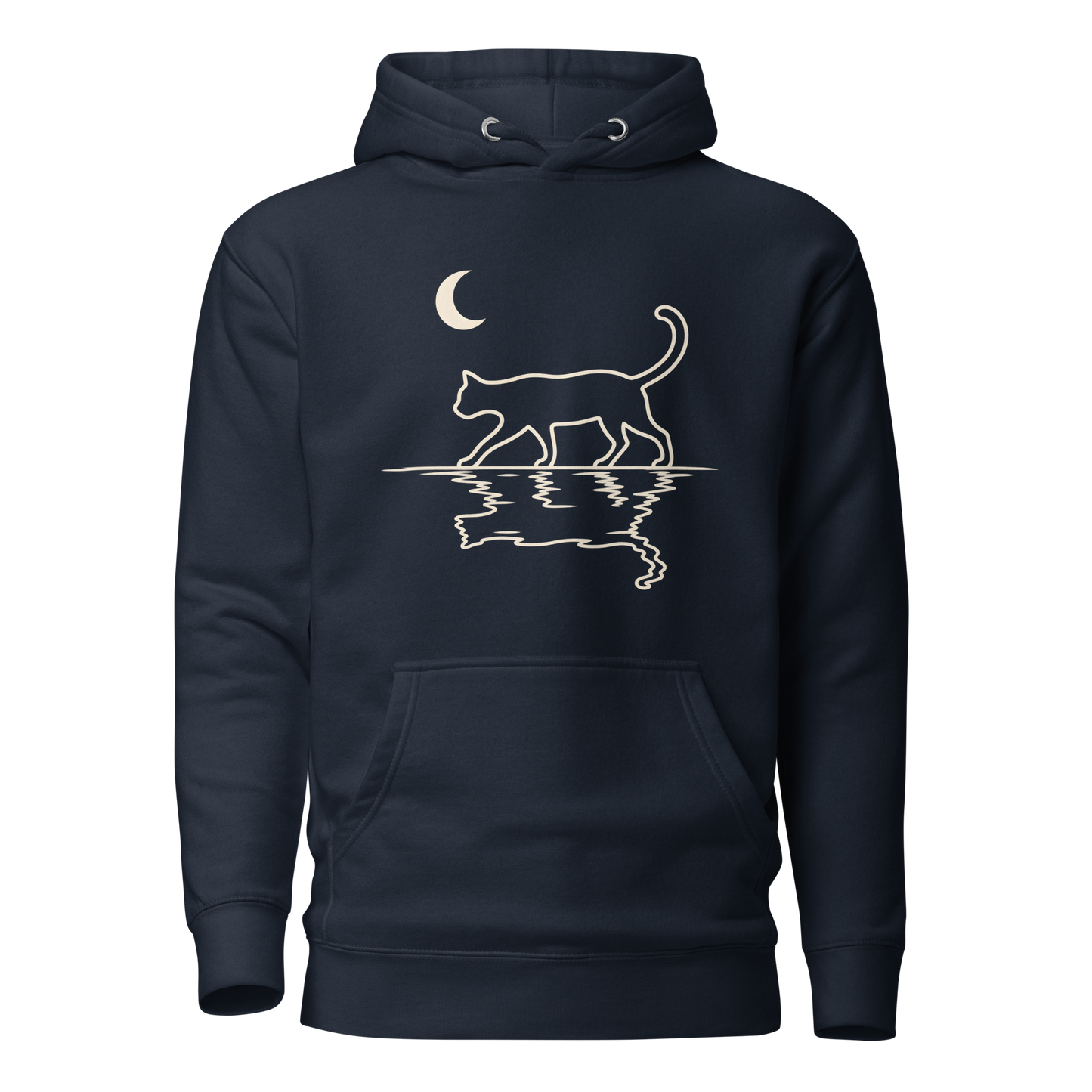 Color: Navy Blazer | Moonlit Reflection hoodie front artwork