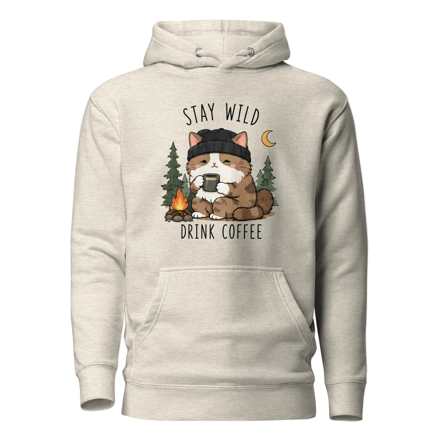 „Stay Wild, Drink Coffee“ džemperis su gobtuvu