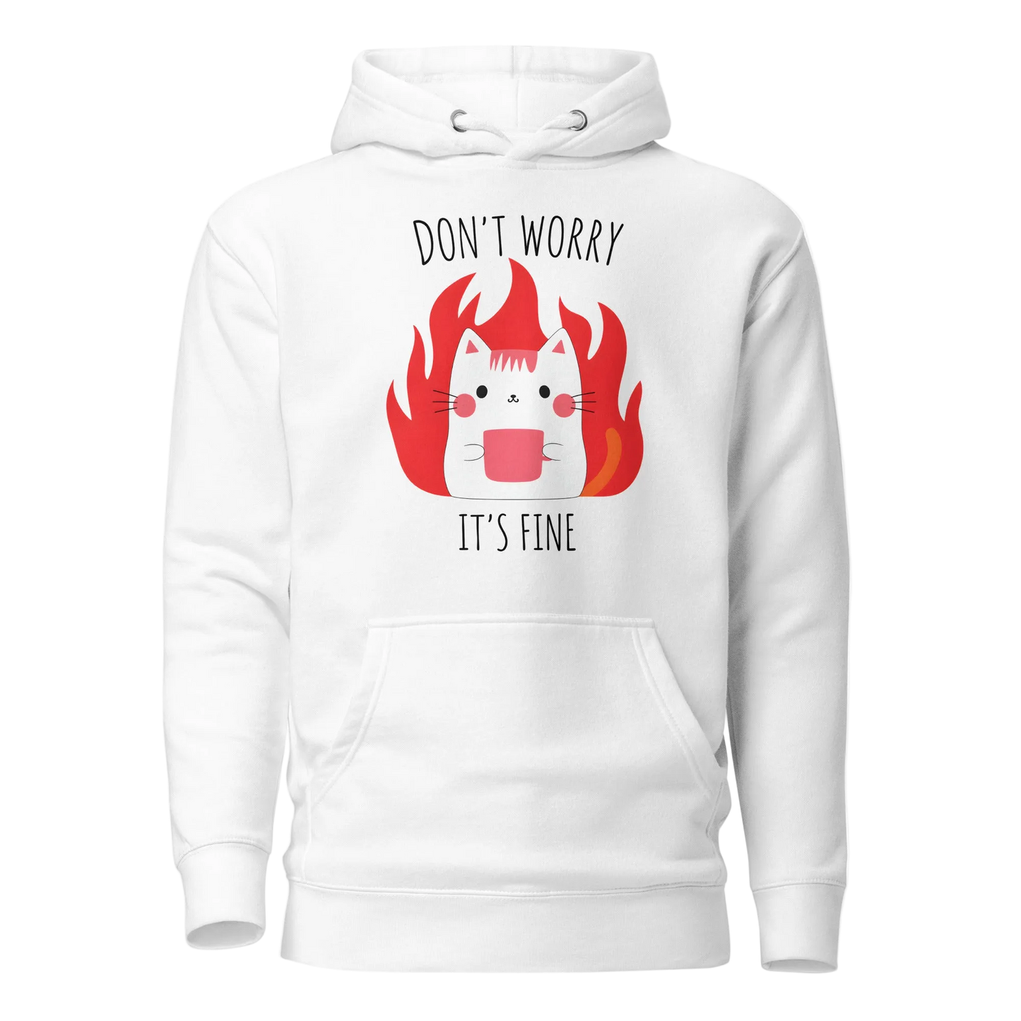 „Don’t Worry, It’s Fine“ džemperis su gobtuvu