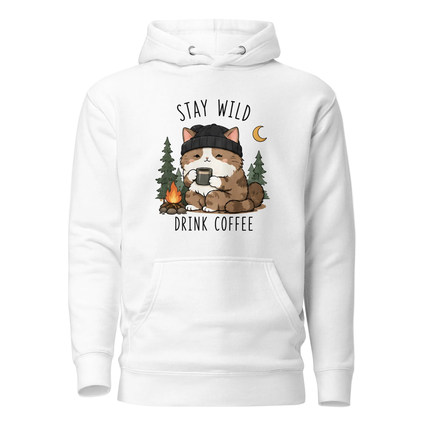 „Stay Wild, Drink Coffee“ džemperis su gobtuvu