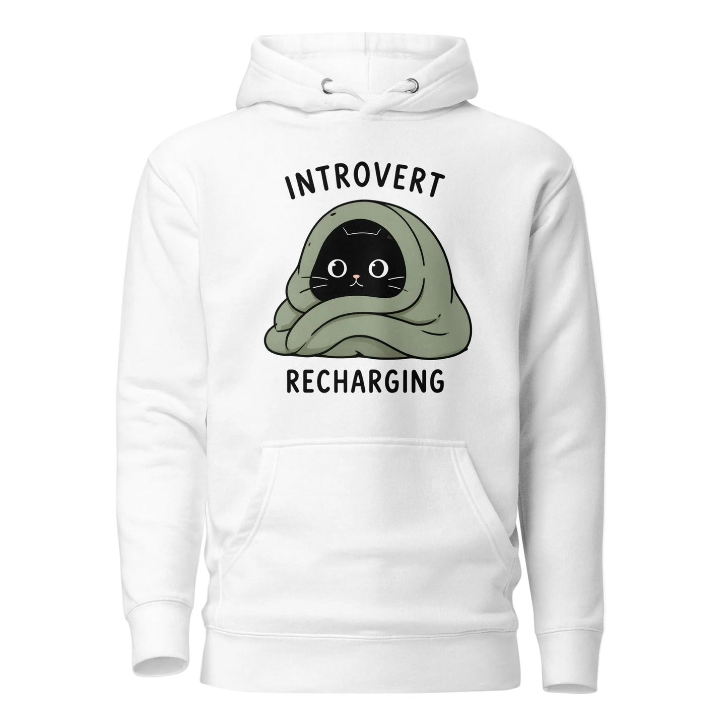 „Introvert Recharging“ džemperis su gobtuvu