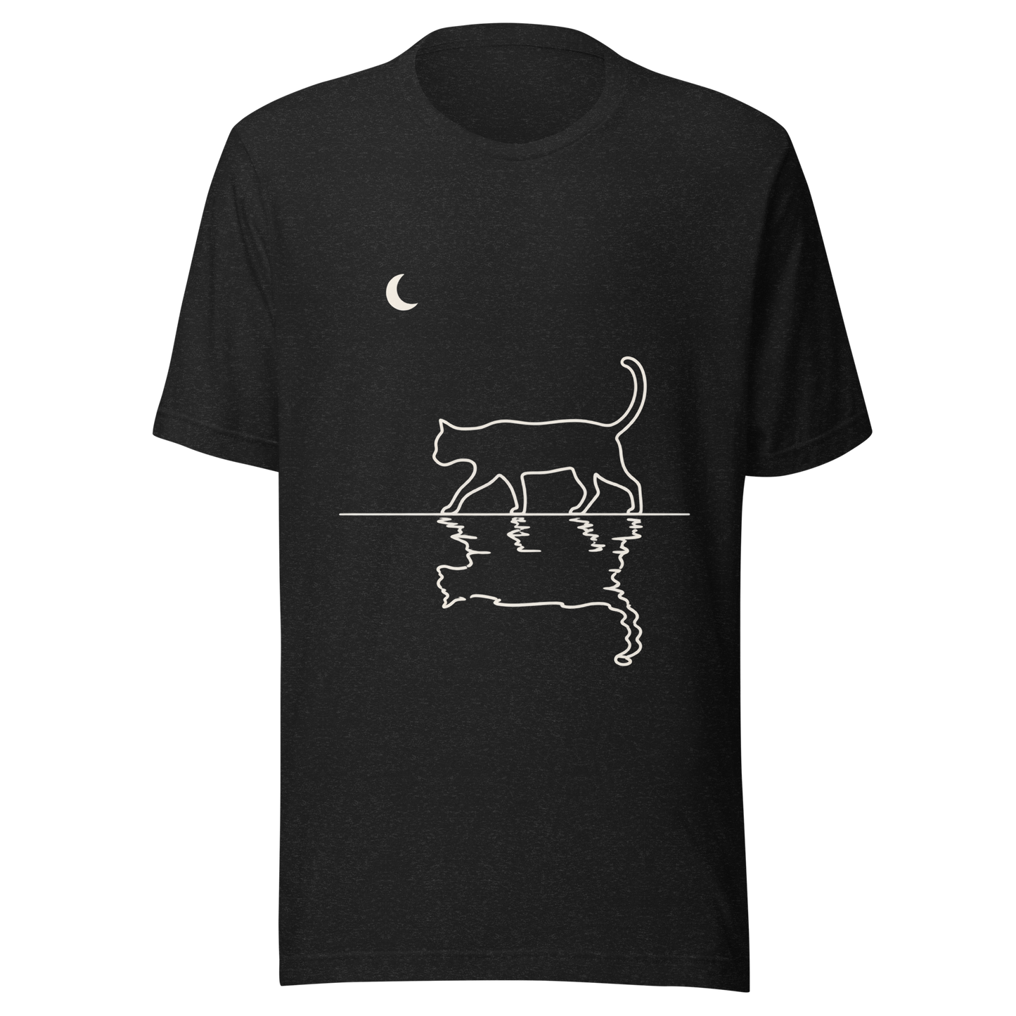 Color: Black Heather | Moonlit Reflection tee front artwork