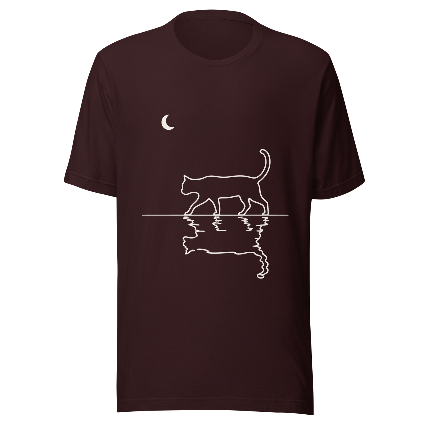 Color: Oxblood Black | Moonlit Reflection tee front artwork