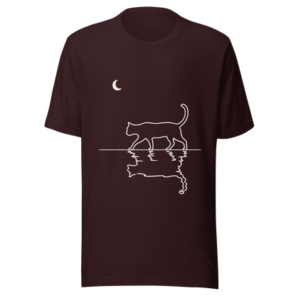 Color: Oxblood Black | Moonlit Reflection tee front artwork