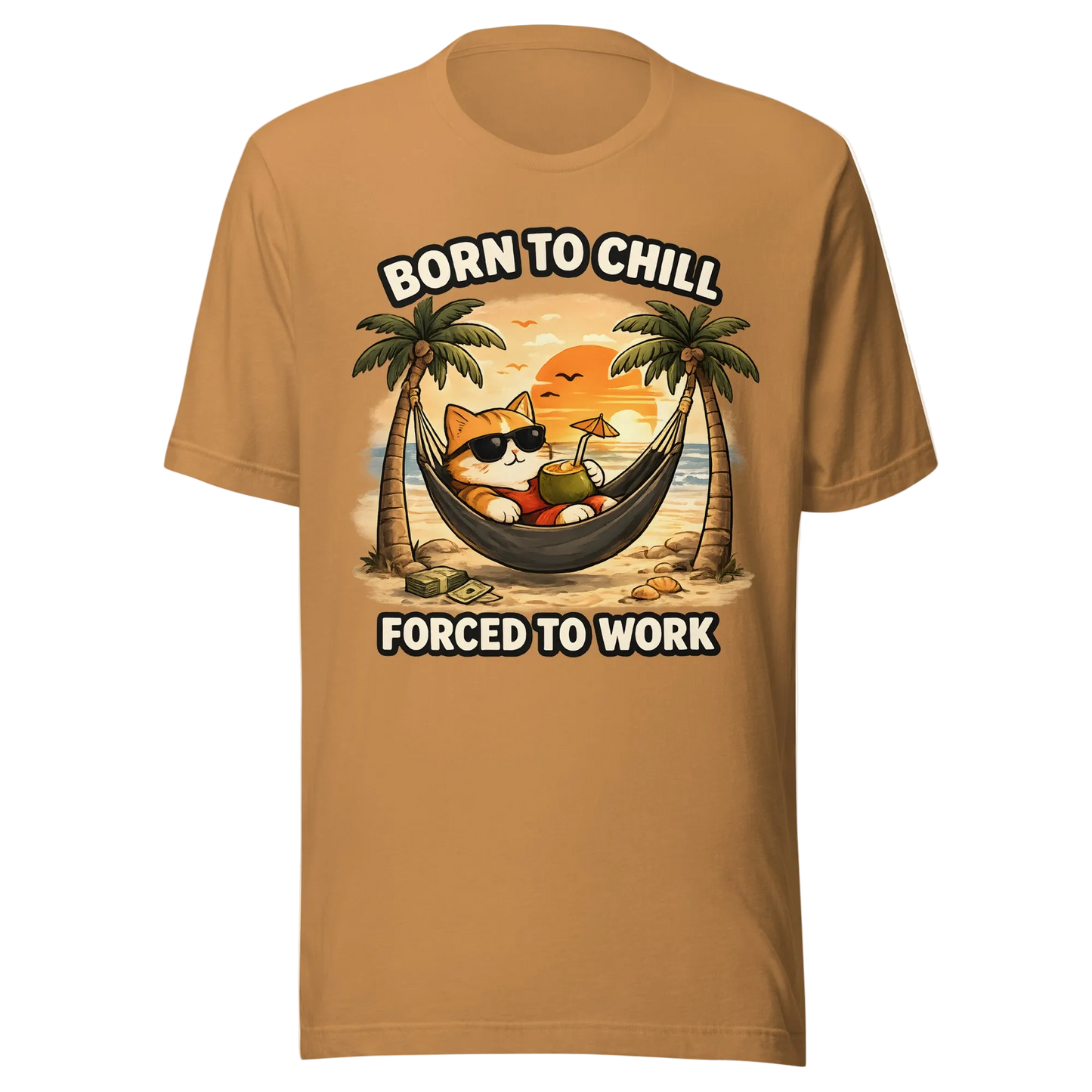 „Born to Chill, Forced to Work“ marškinėliai